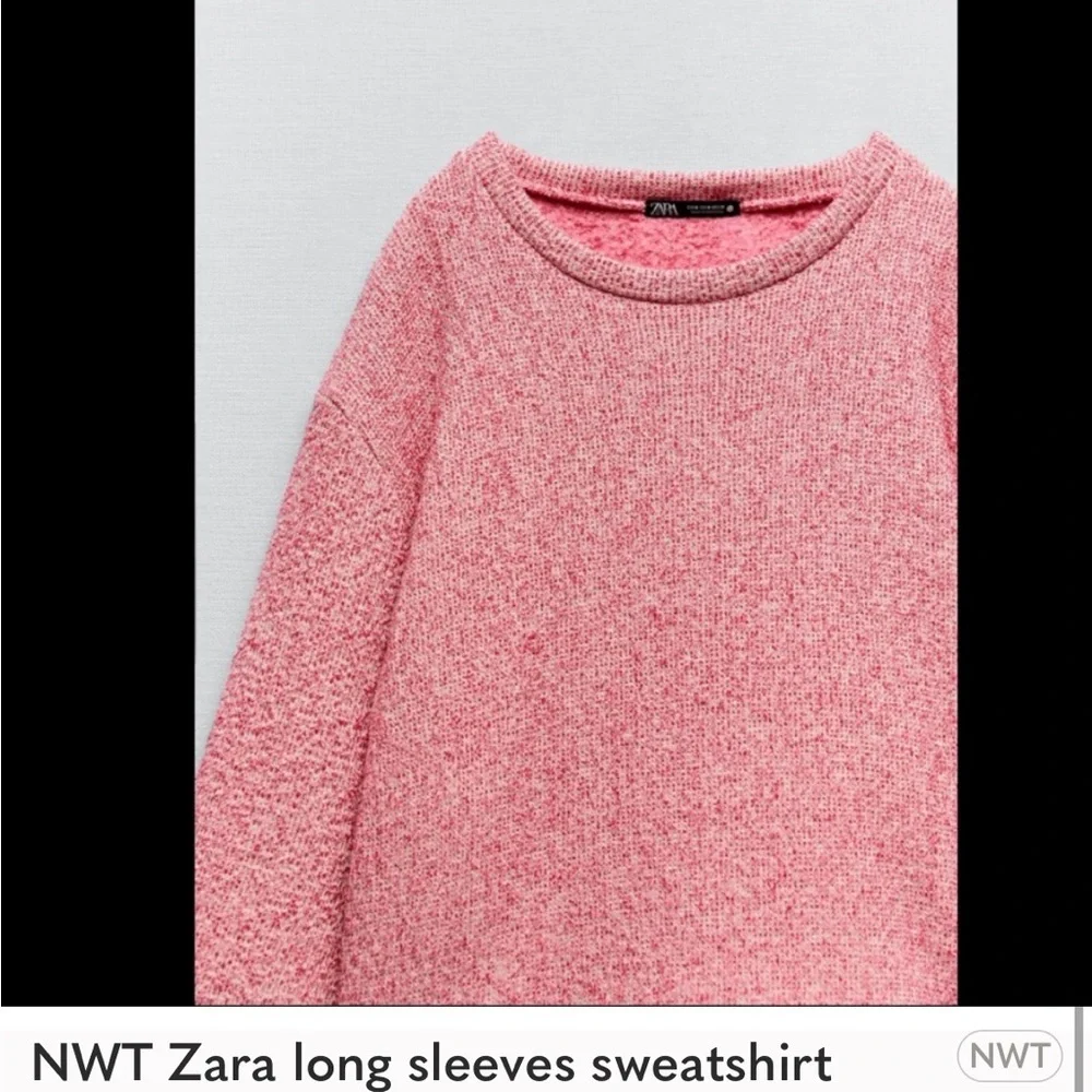 Zara size small new with tags generous fit fleece lined sweater sweatshirt - Picture 7 of 16